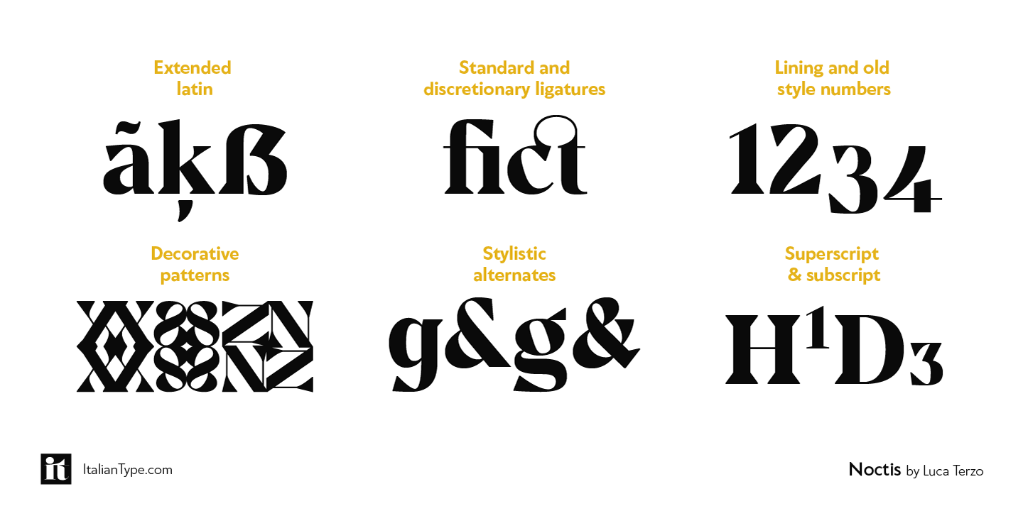 Пример шрифта Noctis Texturae Heavy